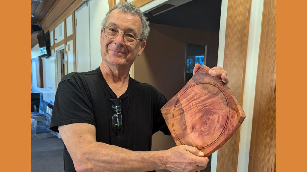 Jon Bishop turned a square platter