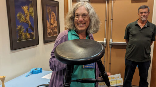 Laura Rhodes turned stool parts