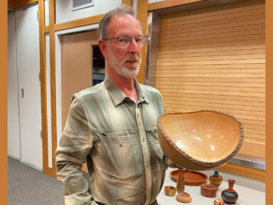 Dean's large woodturned bowl. Ash.