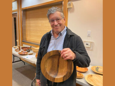 Fred shows his wooden platter