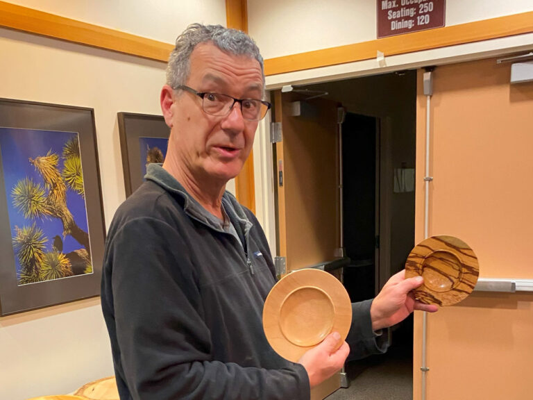 Jon is showing two of his turned platters